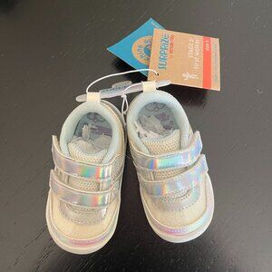 Stride Rite Toddler Shoes Size 4 Silver White Glitter